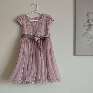 Girls dress, dusky pink